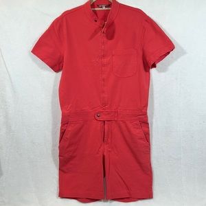 Men's Red Hybrid Short Jumpsuit - Casual One-Piece Shorts
